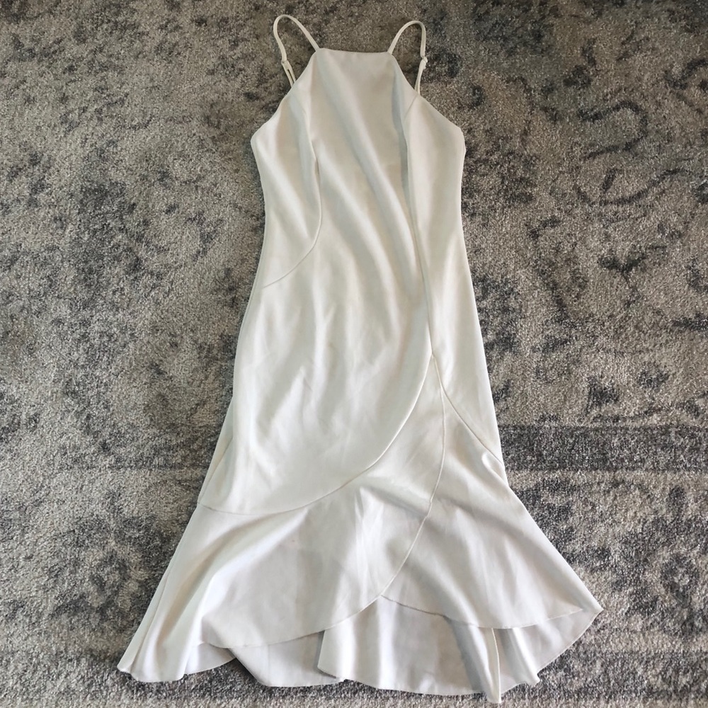 White midi dress